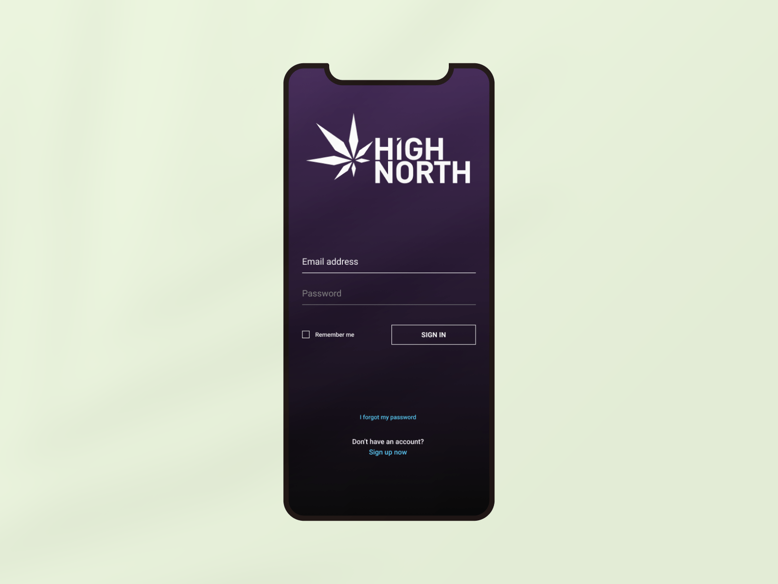 High North mobile login webpage