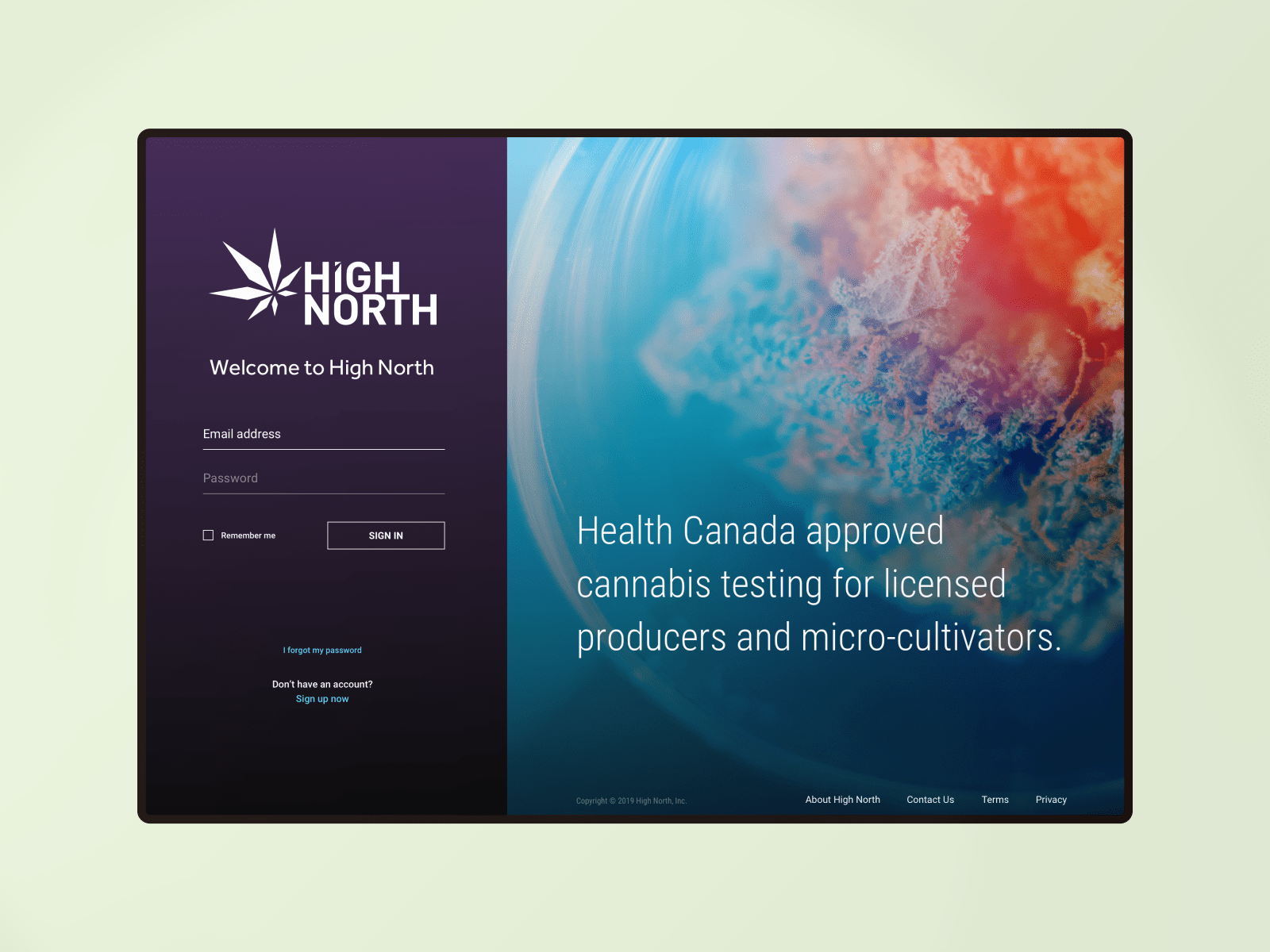 High North login webpage