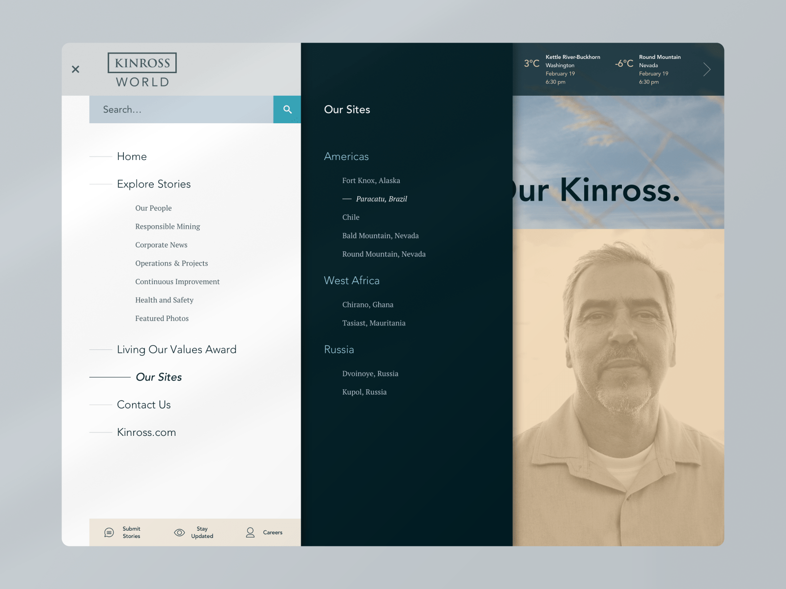 Kinross World navigation